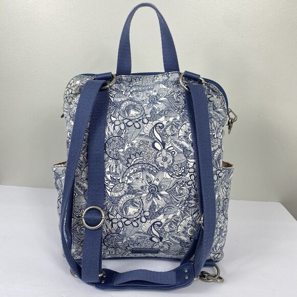 Sakroots Full Size Backpack Purse Bag Blue Cottagecore Travel Boho - Picture 5 of 13